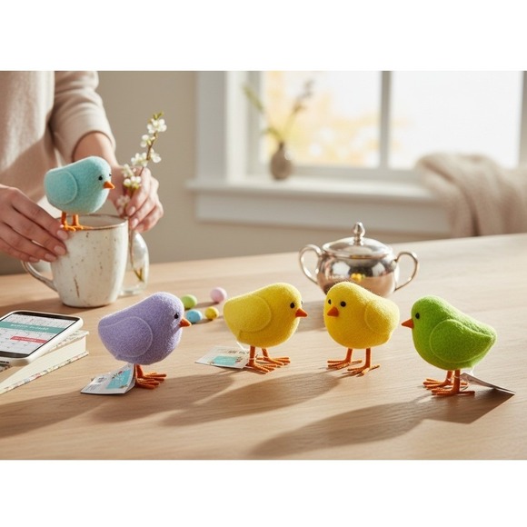 Crescent Enterprise Other - Crescent Enterprise Mini Felt Bird Set 5pc Multicolor Spring Easter New NWT